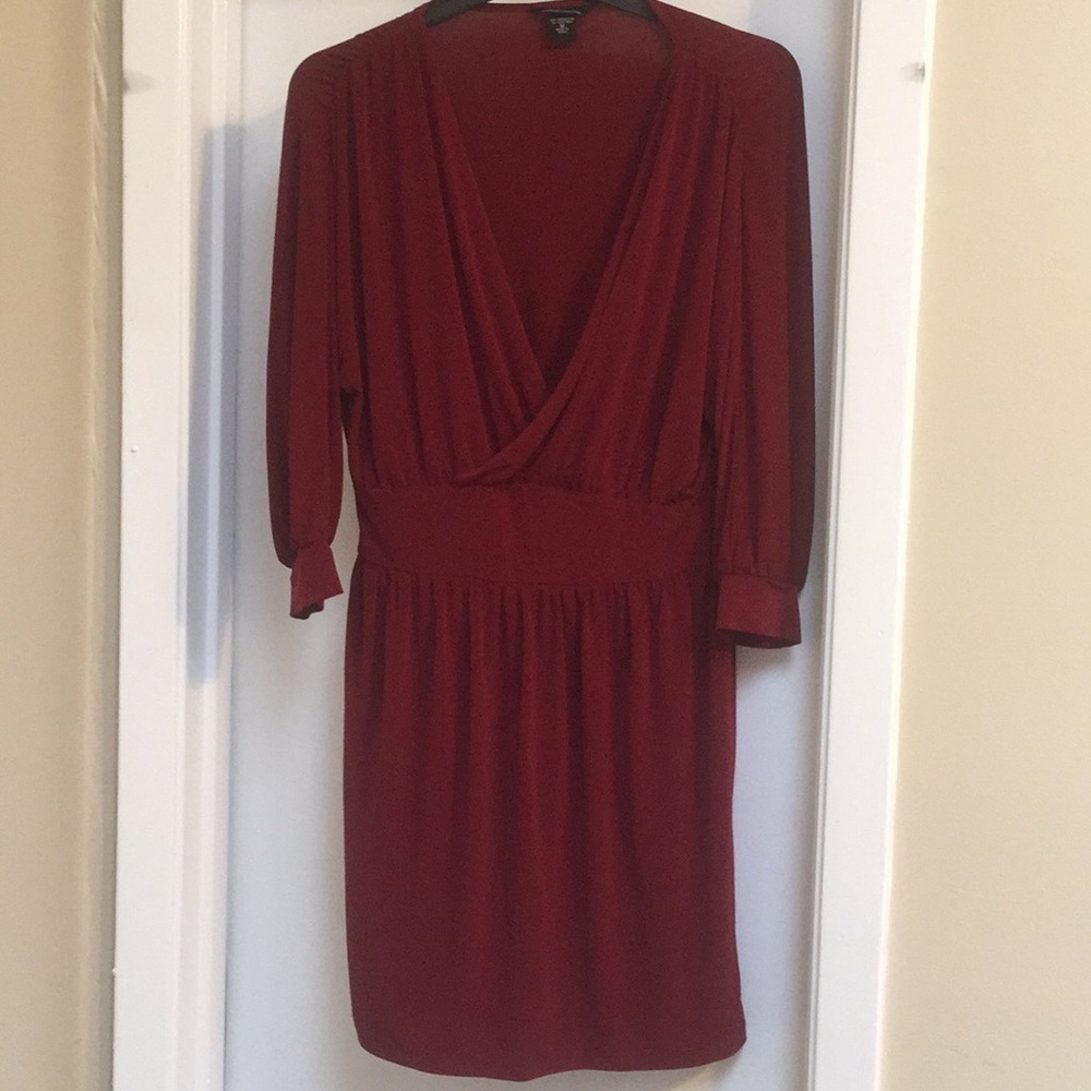 Burgundy Tunic Dress with waist cinch